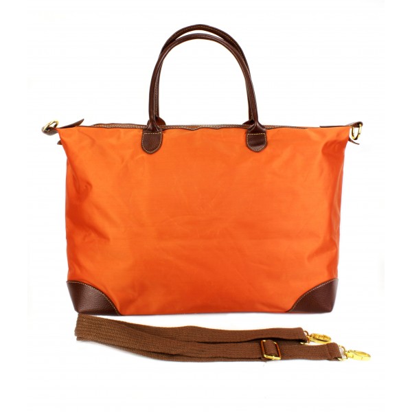 Nylon Large Shopping Tote w/ Nylon Shoulder Strap - Orange - BG-HD1294OG