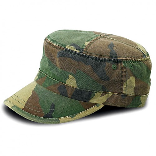 Military Cap - Enzyme Washed Cotton Twill - CAMO -HT-9028CAMO