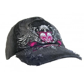 Embroidery Tattoo Cap - American (Washed Cotton) - Black - HT-BSA100BK 