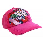Embroidery Tattoo Cap - Gambling (Washed Cotton) - Hot Pink -HT-BSGA100HP