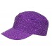 Military Cap w/ Clear Stones - Purple - HT-CAP00056PU