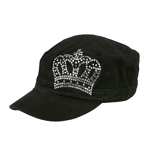 Military Cap W/ Crown Sign - Black - HT-CAP012