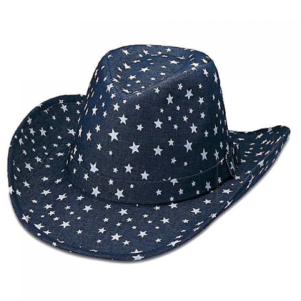 Cowboy Hat - Star Print Denim - HT-8908