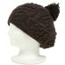 Cap - Knitted Beanie w/ Pom Pom - Brown - HT-H1282BR