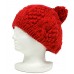 Cap - Knitted Beanie Caps w/ Pom Pom  - Red -  HT-H1282RD