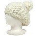 Cap - Knitted Beanie w/ Pom Pom - White - HT-H1282WT