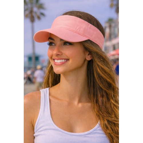 Visor - Cotton Will W/Velcro Adjustable - L. Pink Color - HT-4056LPK