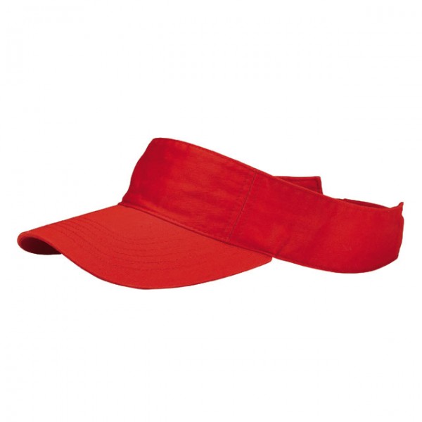 Visor - Cotton Will W/Velcro Adjustable - Red Color - HT-4056RD