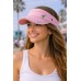 Visor - Cotton Will W/Frayed Design and Embroidery Pam Tree - Pink Color - HT-4067PK