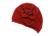 Headwraps / Neck Warmer : Crochet w/ Rhinestone Button - Red Color - HB-15-1ST-RD