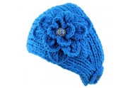Headwraps / Neck Warmer : Crochet w/ Rhinestone Button - Teal Color- HB-15-1ST-TL