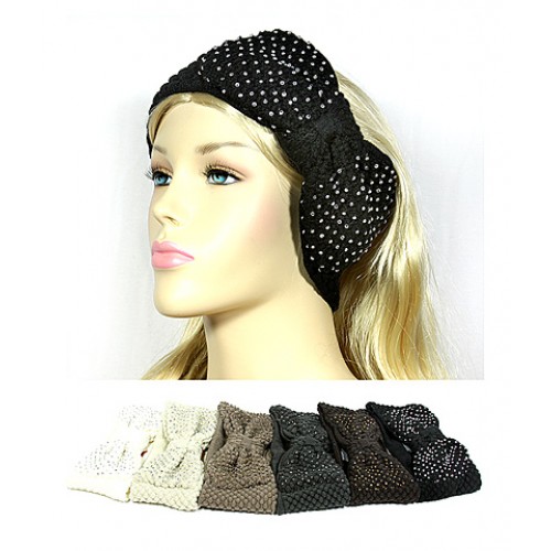 Headwraps: Knit w/ Rhinestones - HB-HW103