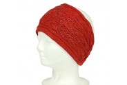 Headwraps:  Knitted Headband W/Rhinestoned - Red Color - HB-YJ20RD