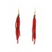 Necklaces Wholesale - Multi Strand Beaded Woven Necklace & Earrings Set - Coral
