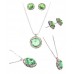 Roundelle Crystal Necklace & Post Earrings Set - Peridot - NE-40007S-PE
