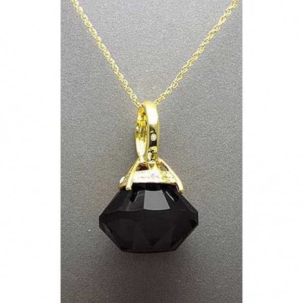 Gold Tone Chain Power Ring - Black - NE-ACQN4759B