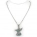 Rhinestone Angel Charms Necklaces - Multi- NE-JN4331MT