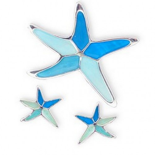  Mother of Pearl Sea Star Pendant & Earrings Set - NE-MCE1151SM