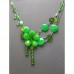 Multi Chain Acrylic Beaded Flower - Green - NE-MN0909GN
