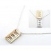 Flip Top Lid Message Pendant Necklace - "Live Well Love Much"  - NE-MN4102M2T