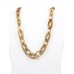 Necklaces Wholesale - Vintage Engraving Oval Chain Necklace+Earring Set - Gold Tone