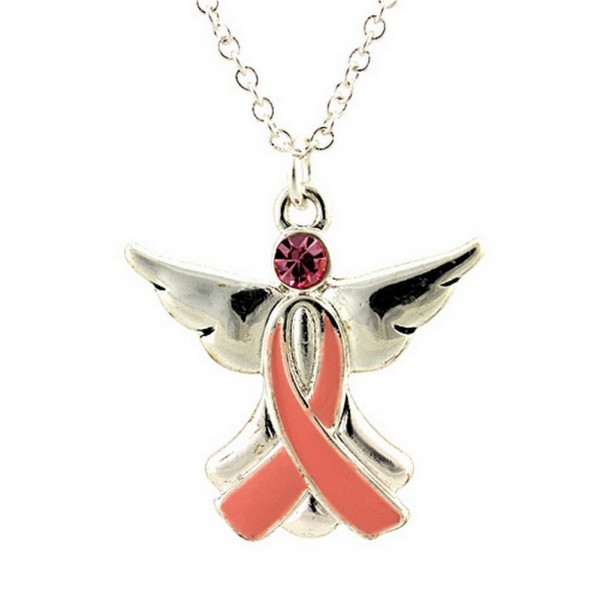 Necklace - Necklace Pink Ribbon Charm - Pink