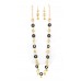 Necklaces Wholesale - 36" Long Gold+Black Loops Link NE+ER Set