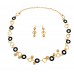 Necklaces Wholesale - 36" Long Gold+Black Loops Link NE+ER Set