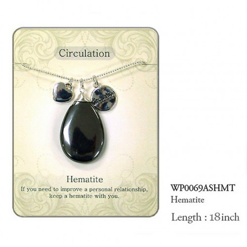 Semi Precious Stone Necklace - Hematite - Circulation - NE-WP0069ASHMT