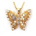 Animal - Butterfly - Two-Layer Butterfly Necklace - Gold - NE-N404GD
