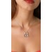 Animal - Snake - Swarovski Crystal Double Snake Heart w/ Clear Stone - NE-N5026CL