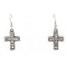 Rhinestone Cross Charm Necklace & Earring Set - NE-11574