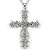 Rhinestone Cross Charm Necklaces - Clear - NE-JN0191CL