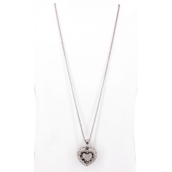 Swarovski Crystal Dual Heart Charm - NE-N4810CL