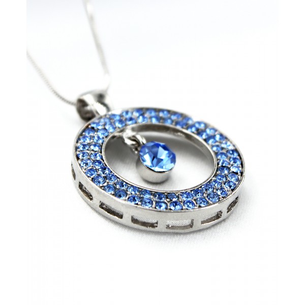 Swarovski Crystal Necklace/ Loop - Blue - NE-2058BL
