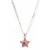 Designer Styled Crystal Necklace/ Star - Pink - NE-JJN1024PK