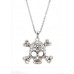 Necklaces Wholesale - Rhinestone Skull Charms Necklaces - Clear - NE-JN4298CL