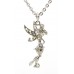 Rhinestone Tinker Bell Charms Necklaces - Clear - NE-JVSN8046CL