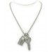 Rhinestone Key Charms Necklaces - Clear - NE-JVSN8920CL