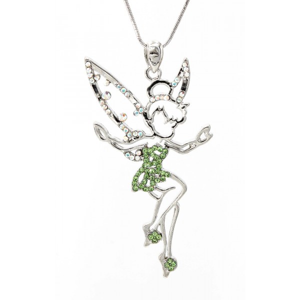 Crystal Necklaces - Tinker Bell Charm - Green - NE-N3090GN