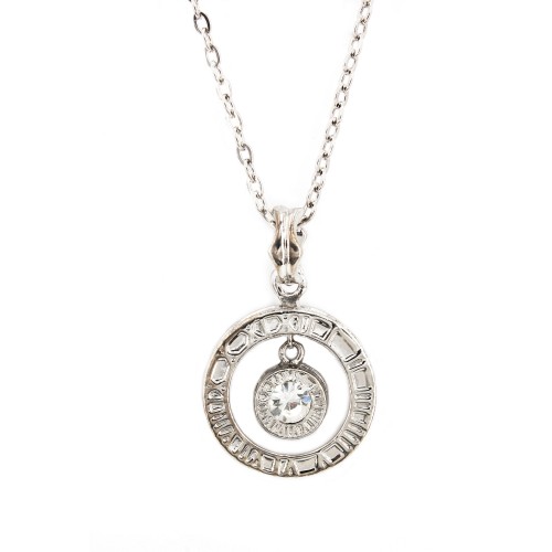 Swarovski Crystal O Ring Charm Necklace - Clear - NE-N37630CL