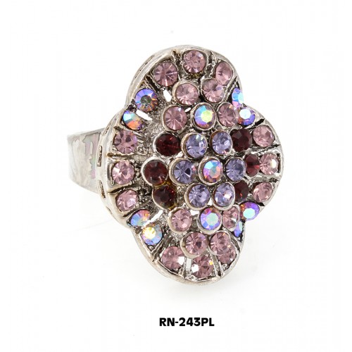 Austrian Crystal  Ring  - Purple Color - RN-243PL