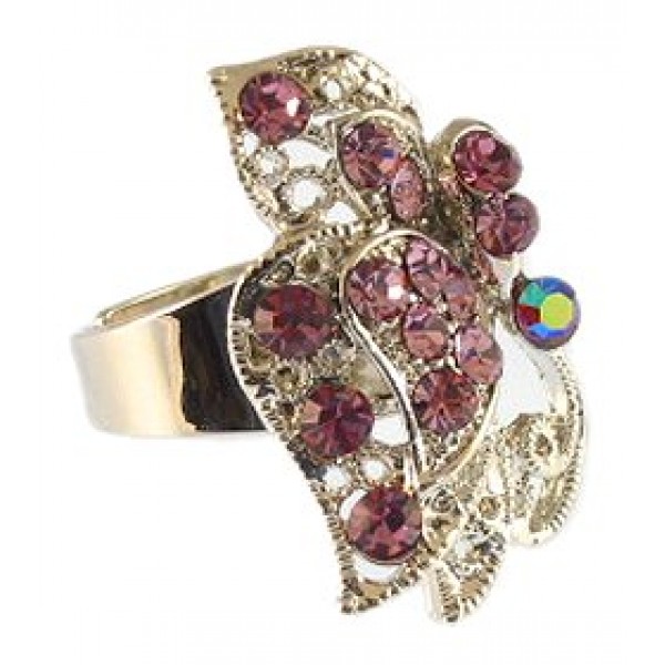 Austrian Crystal Flower Ring - Purple Color -RN-R6001PL
