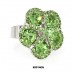 Austrian Crystal Flower Ring  - Green Color - RN-R6014GN