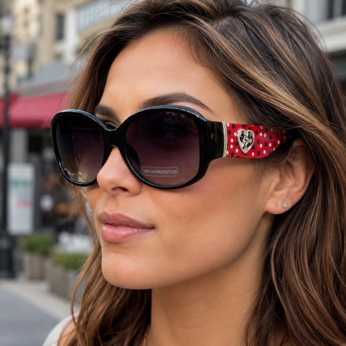 Wholesale JCT Group Heart Charm Assorted Colors Sunglasses (12-piece pack) - GL-2823