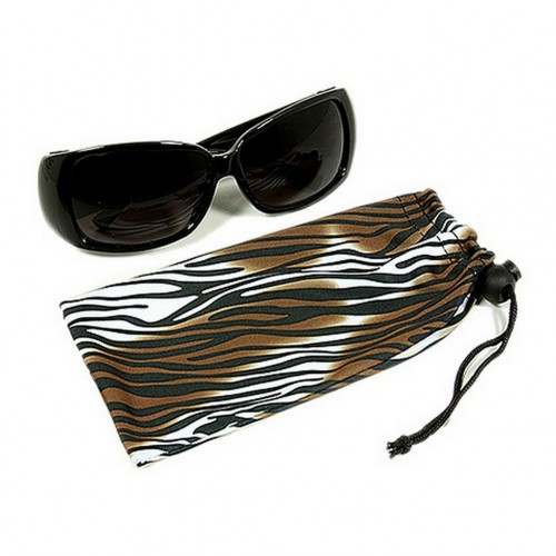 Sunglasses Pouches - 12 PCS Tiger Stripes Print- Brown - GL-CAS7-8