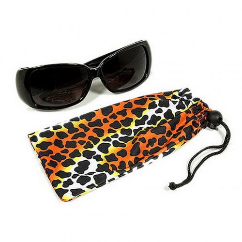Sunglasses Pouches - 12 PCS Tiger Stripes Print - Orange - GL-CAS7-9