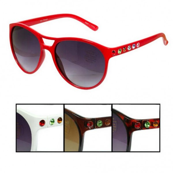 Sunglasses - MISC Group - 12 PCS Colored Rhinestones Sunglasses - Asst. Color - rGL-IN2312