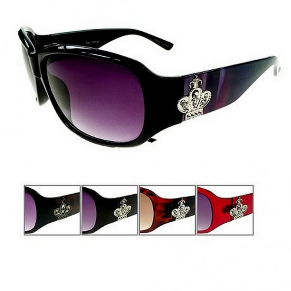 Sunglasses - JCT Group  - 12 PCS w/ Crown Charm - Asst. Color - GL-IN2661