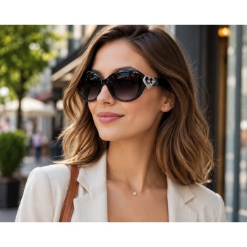 Sunglasses - MISC Group - 12 PCS Open Heart Charm w/ Stones - GL-IN2834R